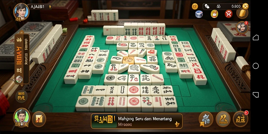 Tampilan screenshot AJAIB11 menampilkan gameplay Mahjong yang seru.