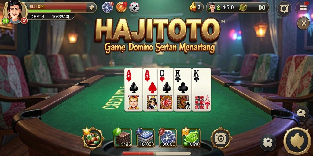 Screenshot gameplay HAJITOTO yang menunjukkan aksi seru dalam permainan Domino.
