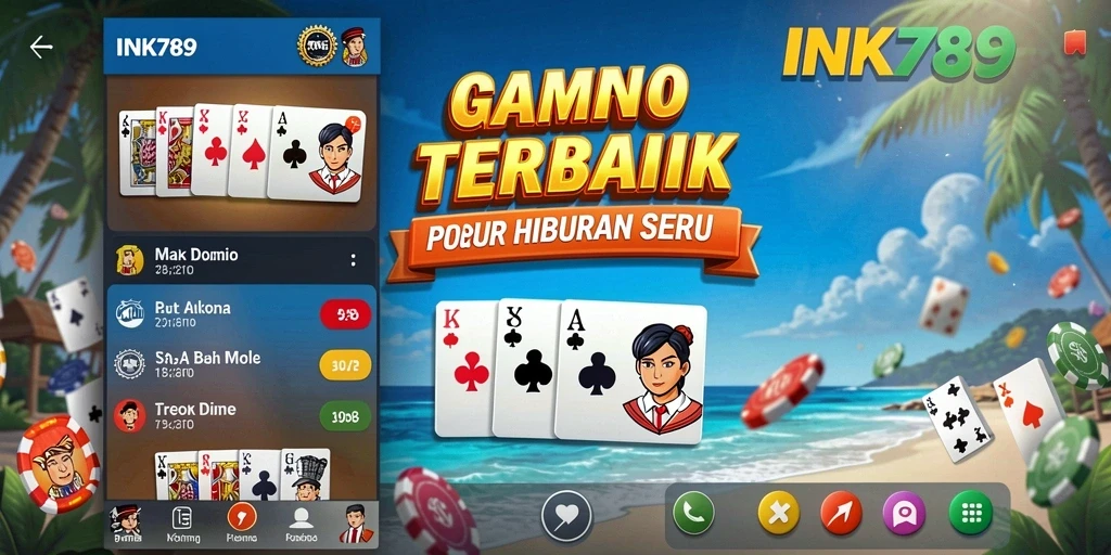 Screenshot gameplay INK789 menampilkan serunya permainan domino.