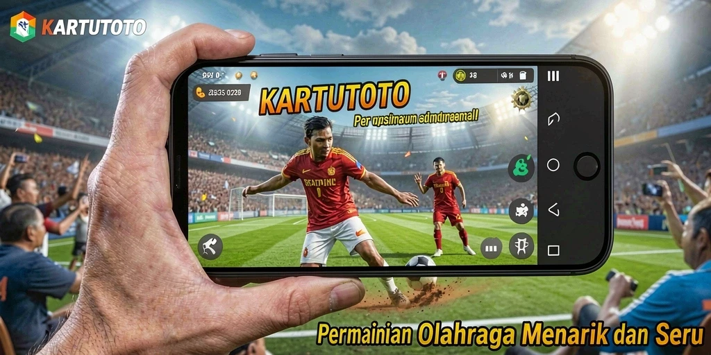 Tampilan gameplay seru dalam KARTUTOTO yang penuh aksi olahraga.