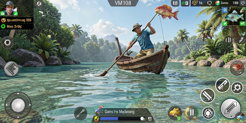 Tangkapan ikan besar dalam gameplay VM108 yang seru.